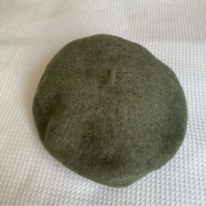 Khaki Olive Green Tweed Texture Beret